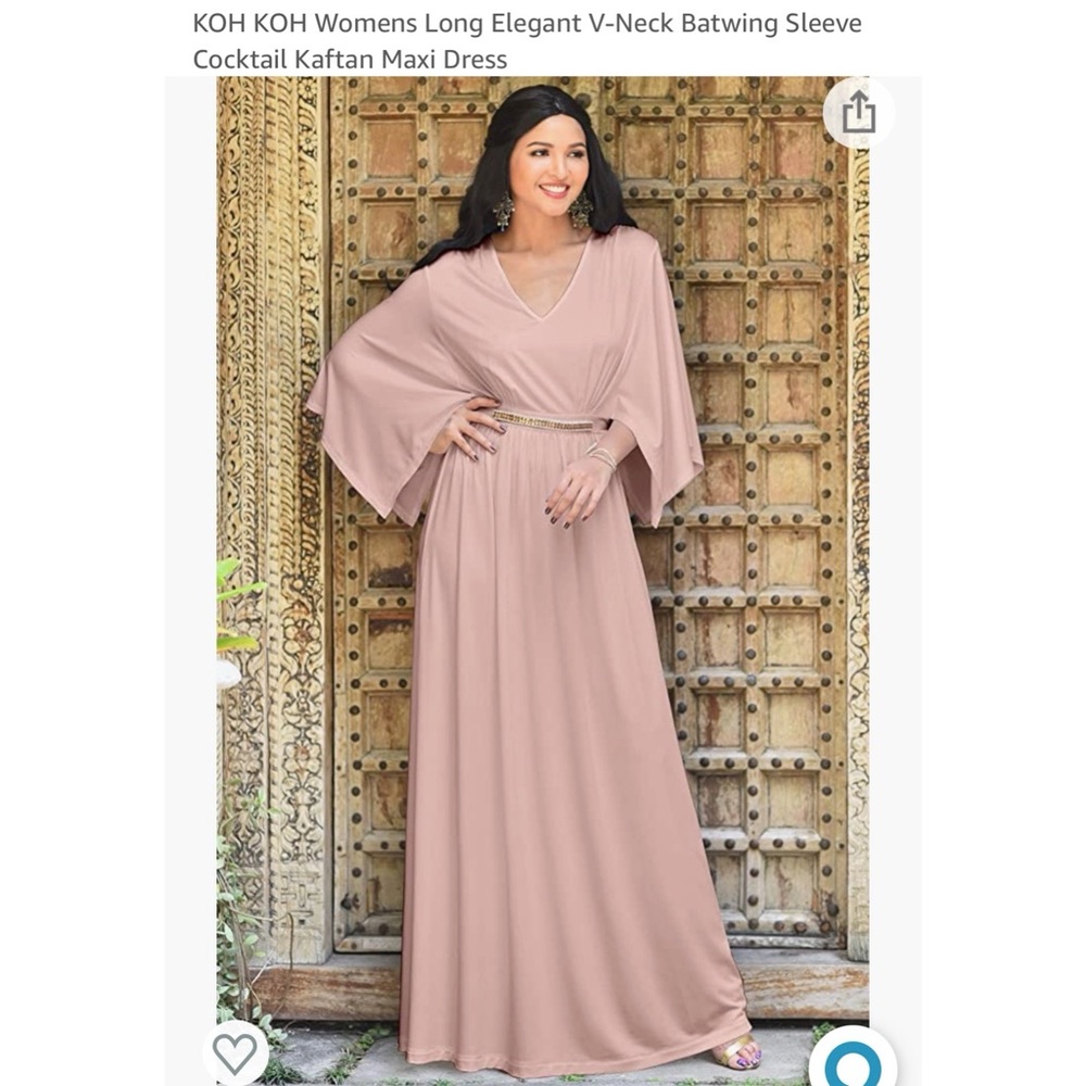KOH KOH Womens Long Elegant V-Neck Batwing Sleeve Cocktail Kaftan Maxi Dress